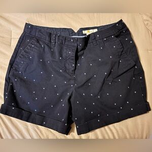Boden Navy Shorts with Light Blue Polka dots. Size 14